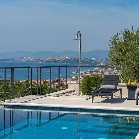 Villa Stylish Olea With Heated Pool And Panoramic Sea Views