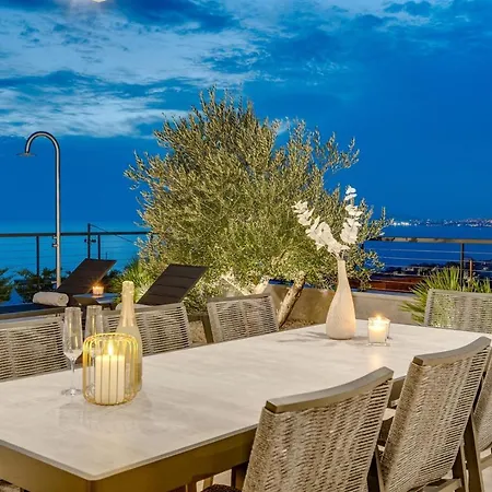 Villa Stylish Olea With Heated Pool And Panoramic Sea Views